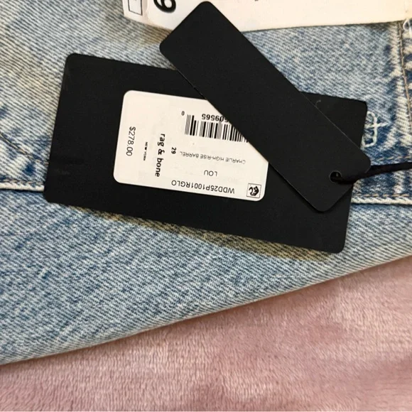 NWT rag & bone Charlie High-Rise Barrel Jeans size 29 - Picture 9 of 9